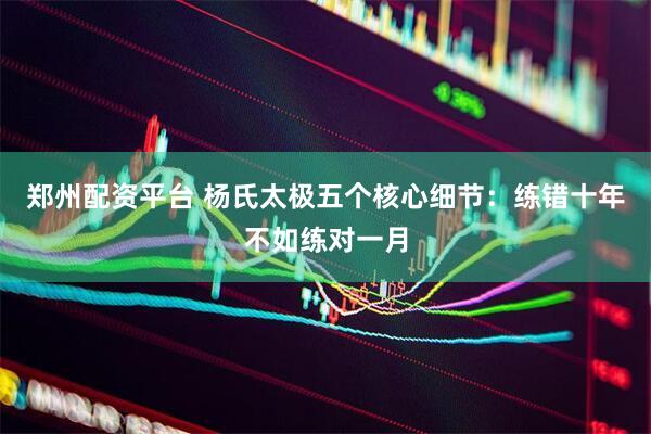 郑州配资平台 杨氏太极五个核心细节：练错十年不如练对一月